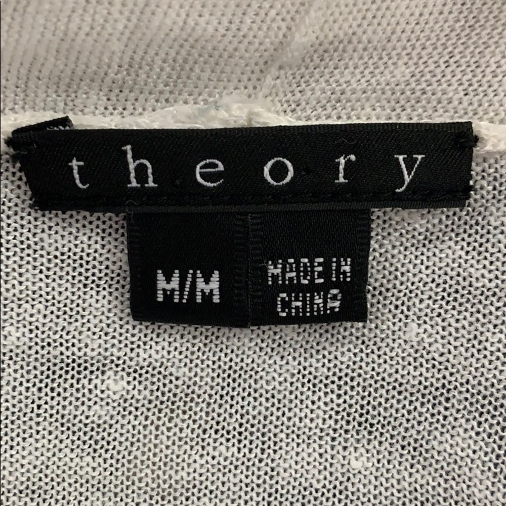 Theory linen & silk off white shawl cardigan - Picture 6 of 8